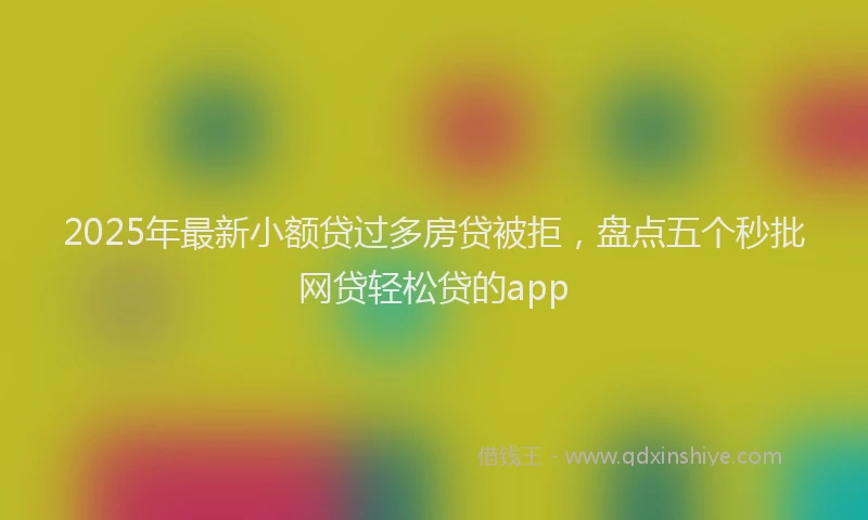 2025年最新小额贷过多房贷被拒，盘点五个秒批网贷轻松贷的app