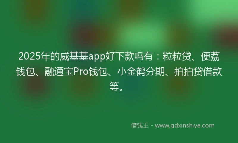 2025年的威基基app好下款吗有：粒粒贷、便荔钱包、融通宝Pro钱包、小金鹤分期、拍拍贷借款等。