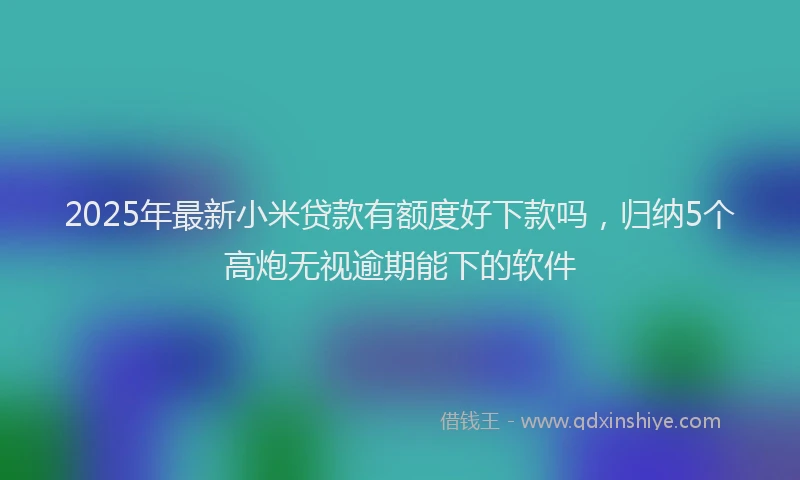 2025年最新小米贷款有额度好下款吗，归纳5个高炮无视逾期能下的软件