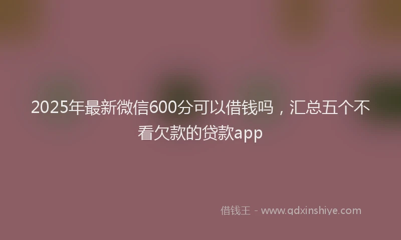 2025年最新微信600分可以借钱吗，汇总五个不看欠款的贷款app