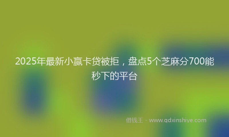 2025年最新小赢卡贷被拒，盘点5个芝麻分700能秒下的平台