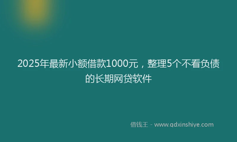 2025年最新小额借款1000元，整理5个不看负债的长期网贷软件
