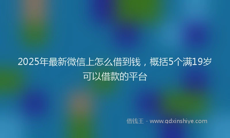 2025年最新微信上怎么借到钱，概括5个满19岁可以借款的平台