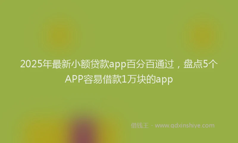 2025年最新小额贷款app百分百通过，盘点5个APP容易借款1万块的app