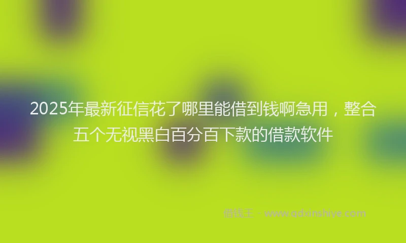 2025年最新征信花了哪里能借到钱啊急用，整合五个无视黑白百分百下款的借款软件