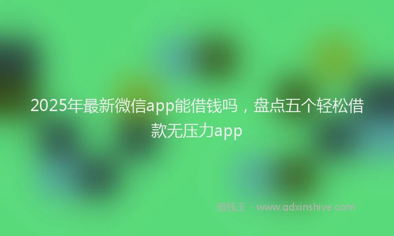 2025年最新微信app能借钱吗，盘点五个轻松借款无压力app
