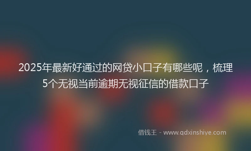 2025年最新好通过的网贷小口子有哪些呢，梳理5个无视当前逾期无视征信的借款口子