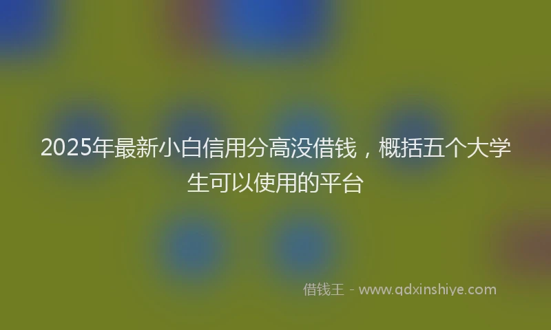 2025年最新小白信用分高没借钱，概括五个大学生可以使用的平台