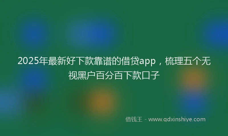 2025年最新好下款靠谱的借贷app，梳理五个无视黑户百分百下款口子