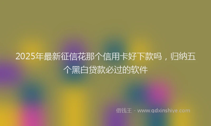 2025年最新征信花那个信用卡好下款吗，归纳五个黑白贷款必过的软件
