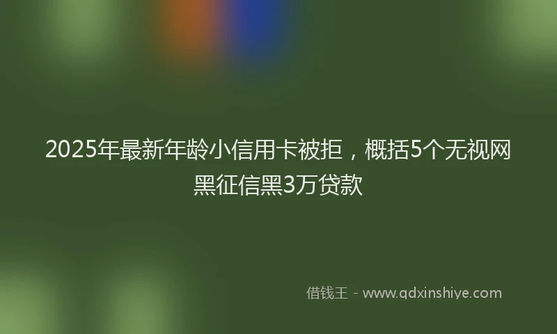 2025年最新年龄小信用卡被拒，概括5个无视网黑征信黑3万贷款