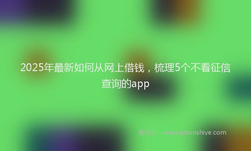 2025年最新如何从网上借钱，梳理5个不看征信查询的app