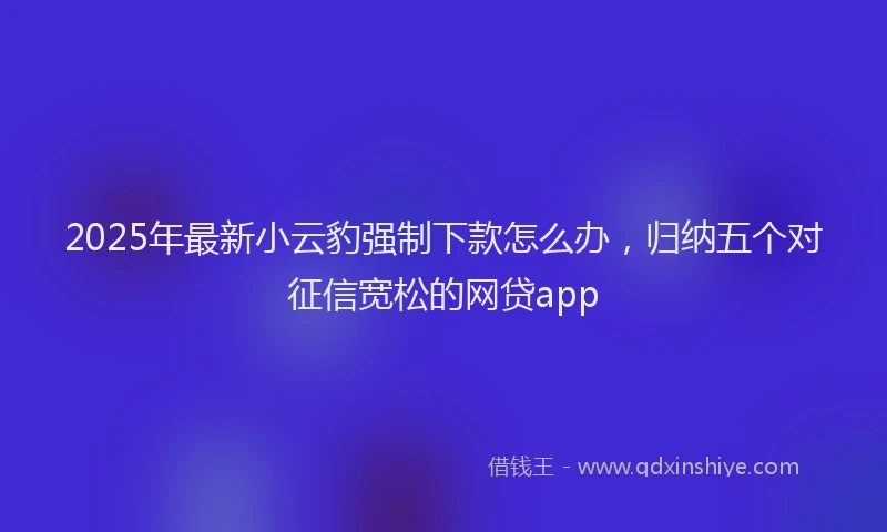 2025年最新小云豹强制下款怎么办，归纳五个对征信宽松的网贷app