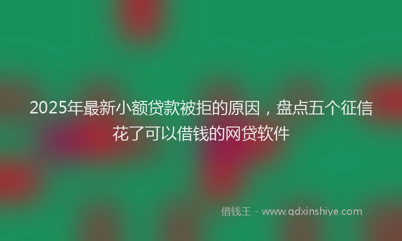 2025年最新小额贷款被拒的原因，盘点五个征信花了可以借钱的网贷软件