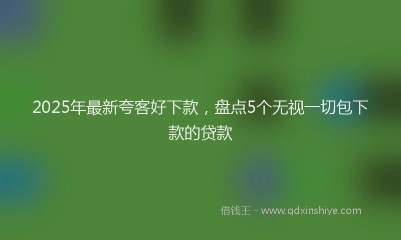 2025年最新夸客好下款，盘点5个无视一切包下款的贷款