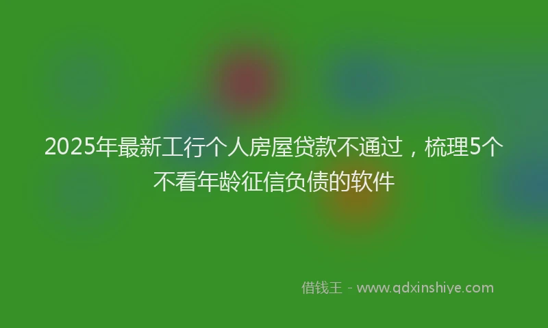 2025年最新工行个人房屋贷款不通过，梳理5个不看年龄征信负债的软件