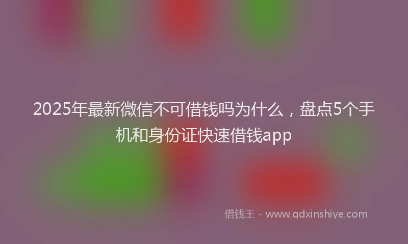 2025年最新微信不可借钱吗为什么，盘点5个手机和身份证快速借钱app