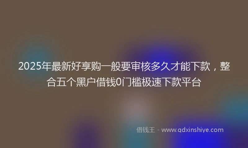 2025年最新好享购一般要审核多久才能下款，整合五个黑户借钱0门槛极速下款平台