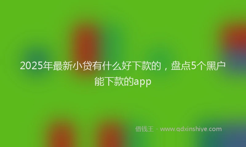 2025年最新小贷有什么好下款的，盘点5个黑户能下款的app