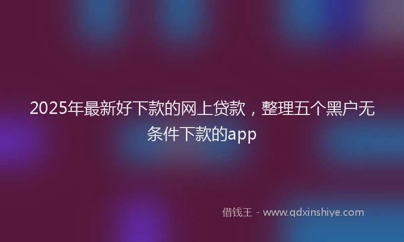 2025年最新好下款的网上贷款，整理五个黑户无条件下款的app
