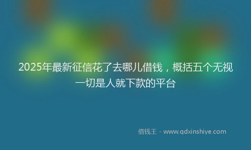 2025年最新征信花了去哪儿借钱，概括五个无视一切是人就下款的平台