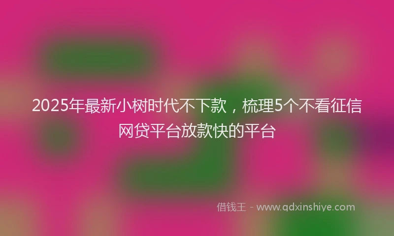2025年最新小树时代不下款，梳理5个不看征信网贷平台放款快的平台