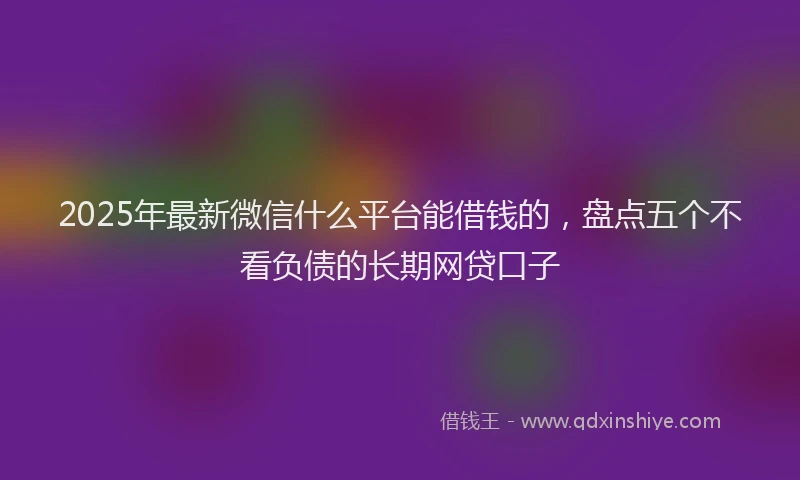 2025年最新微信什么平台能借钱的，盘点五个不看负债的长期网贷口子
