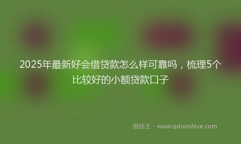 2025年最新好会借贷款怎么样可靠吗，梳理5个比较好的小额贷款口子