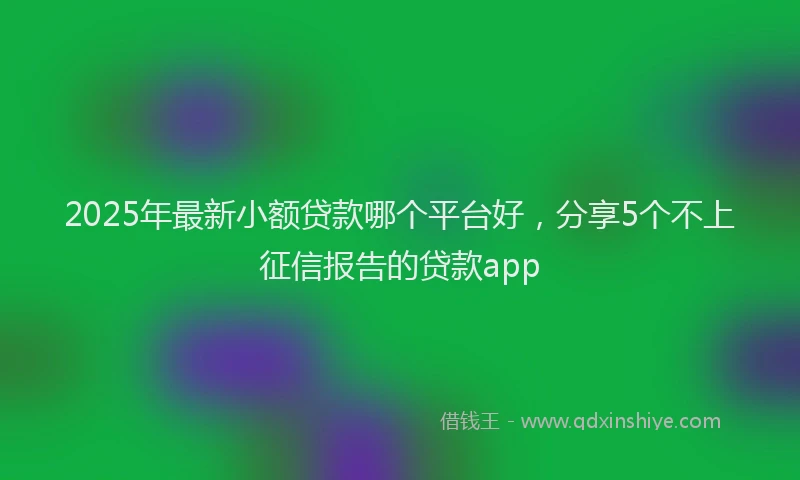 2025年最新小额贷款哪个平台好，分享5个不上征信报告的贷款app