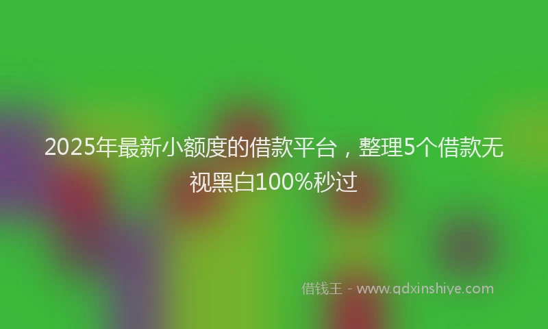 2025年最新小额度的借款平台，整理5个借款无视黑白100%秒过
