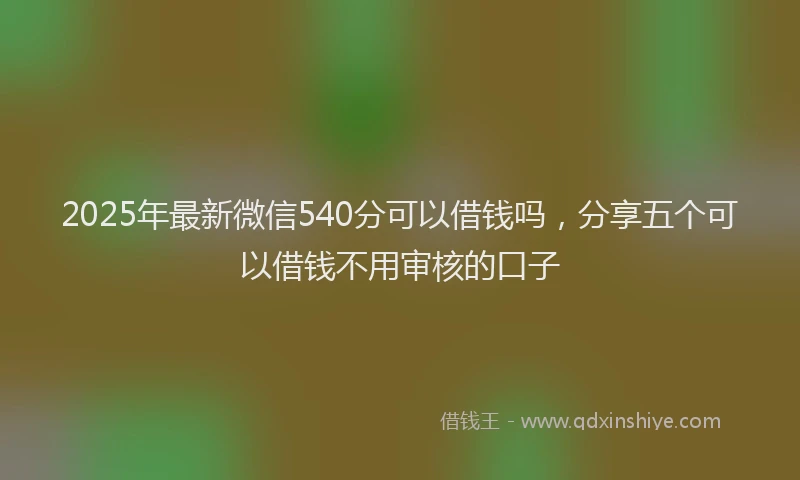 2025年最新微信540分可以借钱吗，分享五个可以借钱不用审核的口子