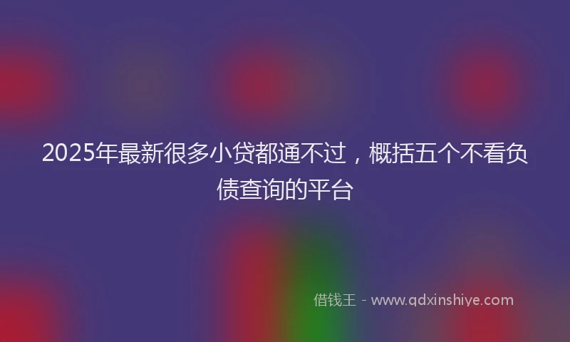 2025年最新很多小贷都通不过，概括五个不看负债查询的平台