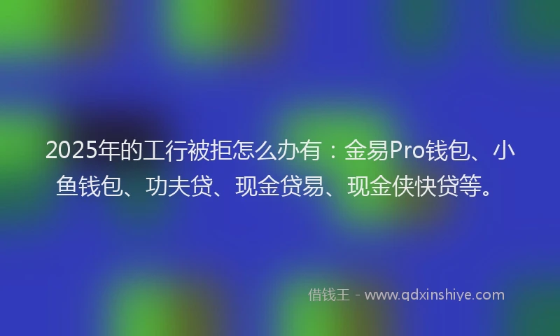 2025年的工行被拒怎么办有：金易Pro钱包、小鱼钱包、功夫贷、现金贷易、现金侠快贷等。