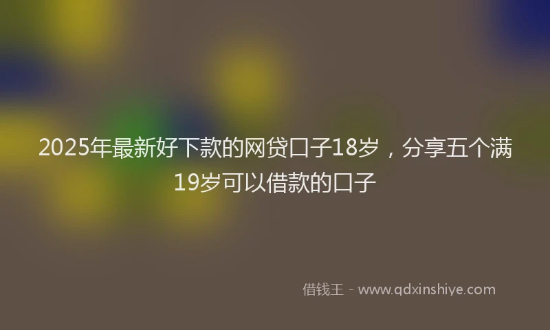 2025年最新好下款的网贷口子18岁，分享五个满19岁可以借款的口子