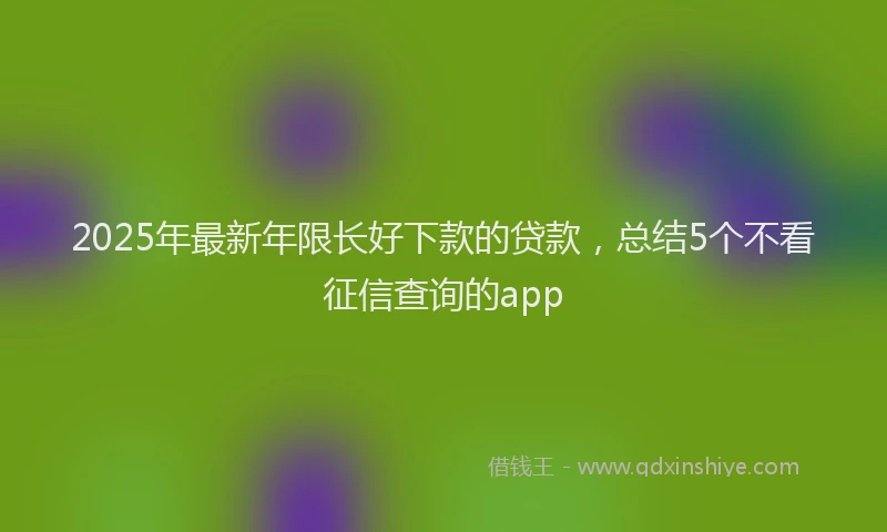 2025年最新年限长好下款的贷款，总结5个不看征信查询的app
