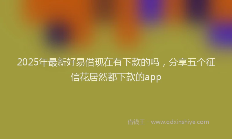 2025年最新好易借现在有下款的吗，分享五个征信花居然都下款的app