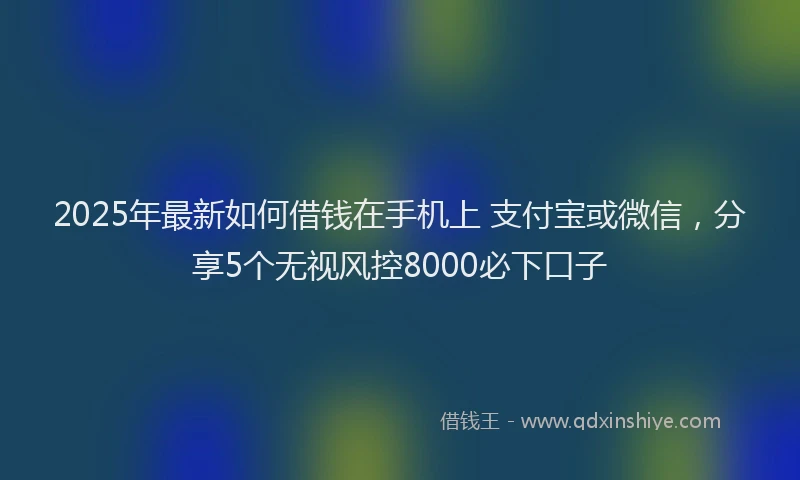 2025年最新如何借钱在手机上 支付宝或微信，分享5个无视风控8000必下口子