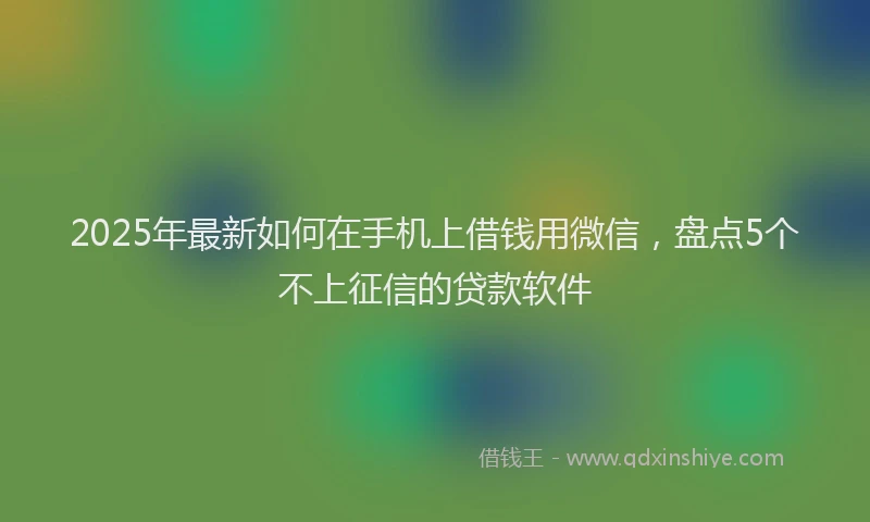 2025年最新如何在手机上借钱用微信，盘点5个不上征信的贷款软件