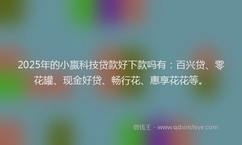 2025年的小嬴科技贷款好下款吗有：百兴贷、零花罐、现金好贷、畅行花、惠享花花等。