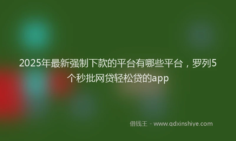 2025年最新强制下款的平台有哪些平台，罗列5个秒批网贷轻松贷的app