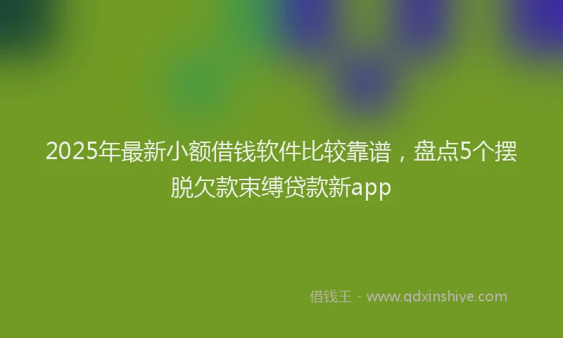 2025年最新小额借钱软件比较靠谱，盘点5个摆脱欠款束缚贷款新app