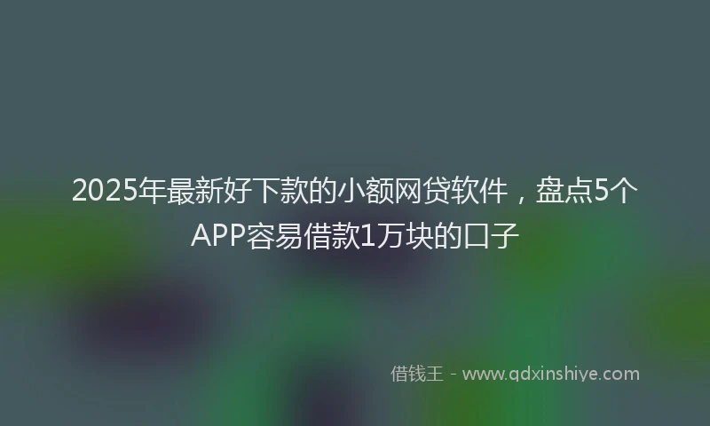 2025年最新好下款的小额网贷软件，盘点5个APP容易借款1万块的口子