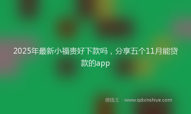 2025年最新小福贵好下款吗，分享五个11月能贷款的app