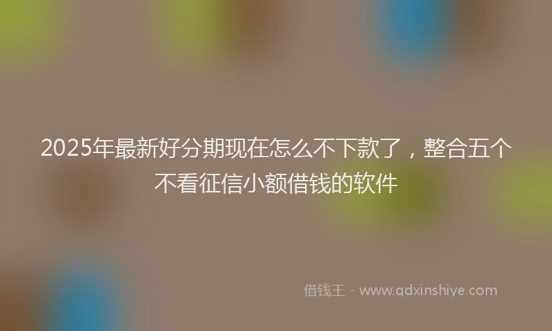 2025年最新好分期现在怎么不下款了，整合五个不看征信小额借钱的软件