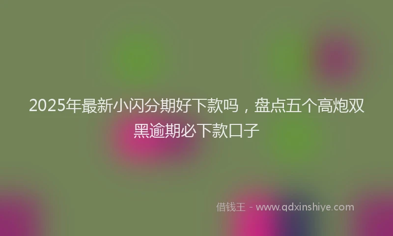 2025年最新小闪分期好下款吗，盘点五个高炮双黑逾期必下款口子