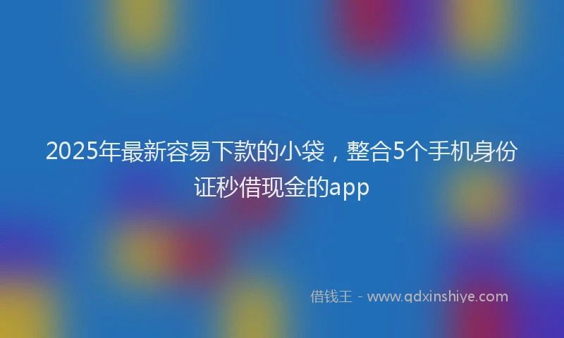 2025年最新容易下款的小袋，整合5个手机身份证秒借现金的app