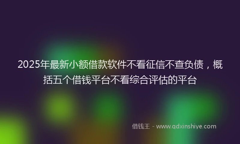 2025年最新小额借款软件不看征信不查负债，概括五个借钱平台不看综合评估的平台
