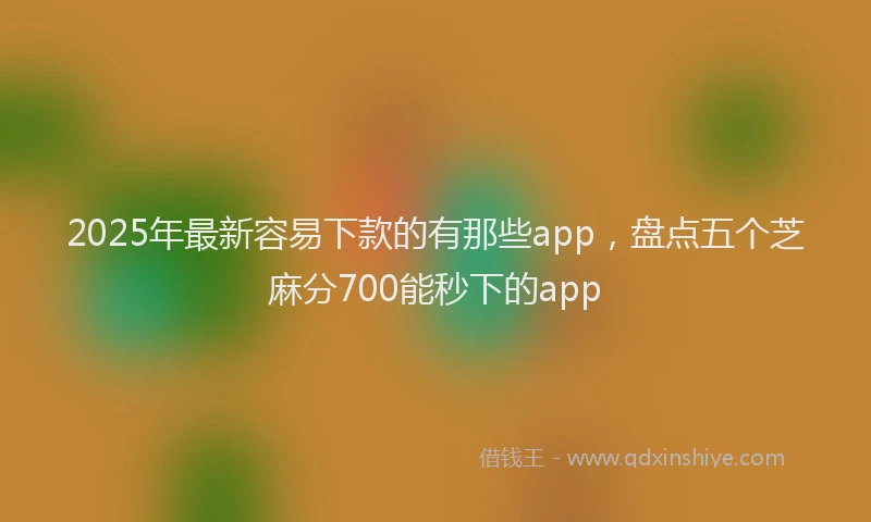 2025年最新容易下款的有那些app，盘点五个芝麻分700能秒下的app