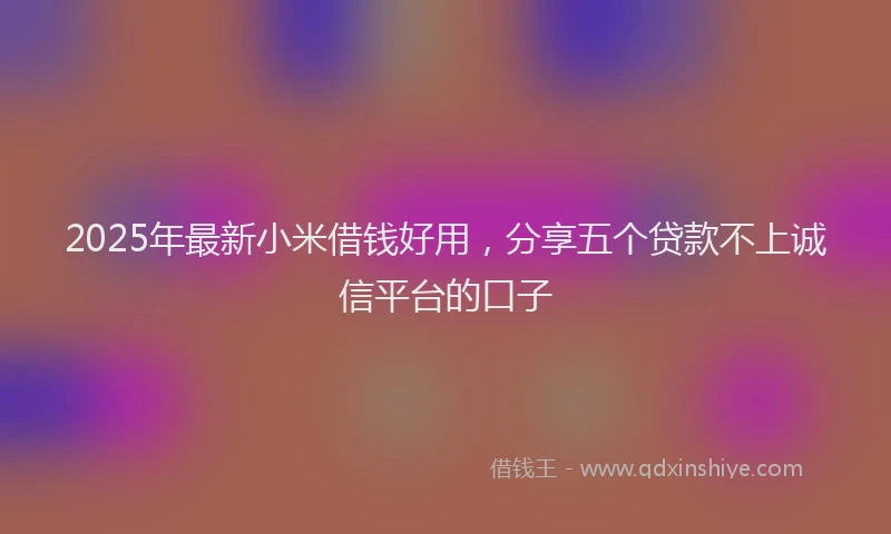 2025年最新小米借钱好用，分享五个贷款不上诚信平台的口子