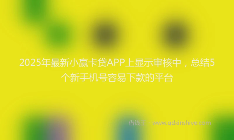 2025年最新小赢卡贷APP上显示审核中，总结5个新手机号容易下款的平台